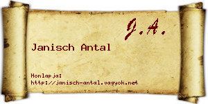 Janisch Antal névjegykártya